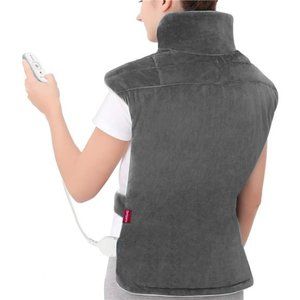 Electric Heating Pad for Neck and Shoulders with 3 Heat Settings, Gray